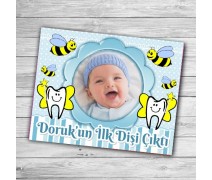 Arı ve Sarı Diş Perisi Temalı Erkek Bebek İçin İlk Diş Magneti