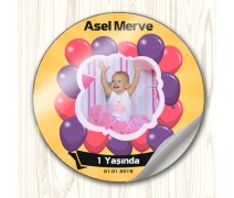 Balon Temalı Bebekler İçin Sticker Etiket