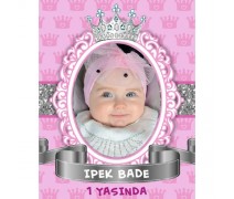 Prenses Taç Temalı Kız Bebek İçin Fotoğraflı Magnet